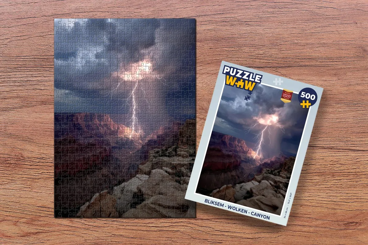 PuzzleWow Bliksem - Wolken - Canyon Legpuzzel 500 Stuks - 8721406855200