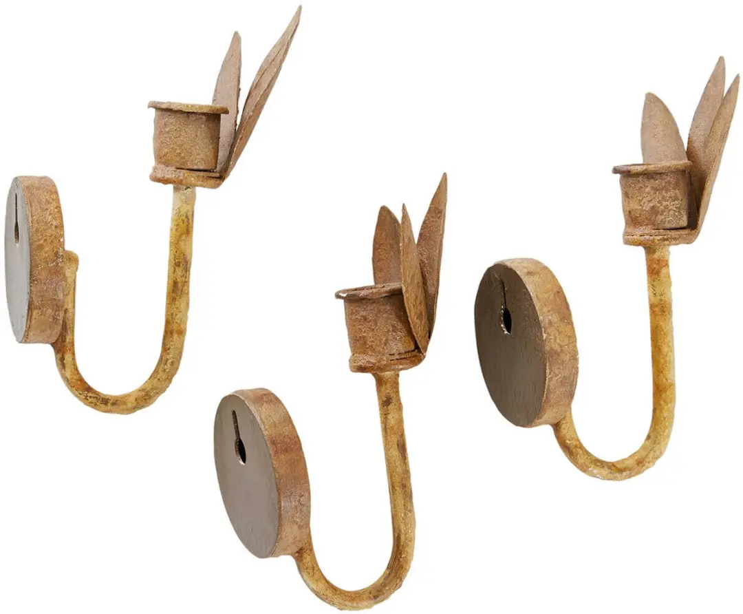 Loberon Cressivaux Wandkandelaar Set - 3 Stuks Antiekbruin - afbeelding 5 van 5