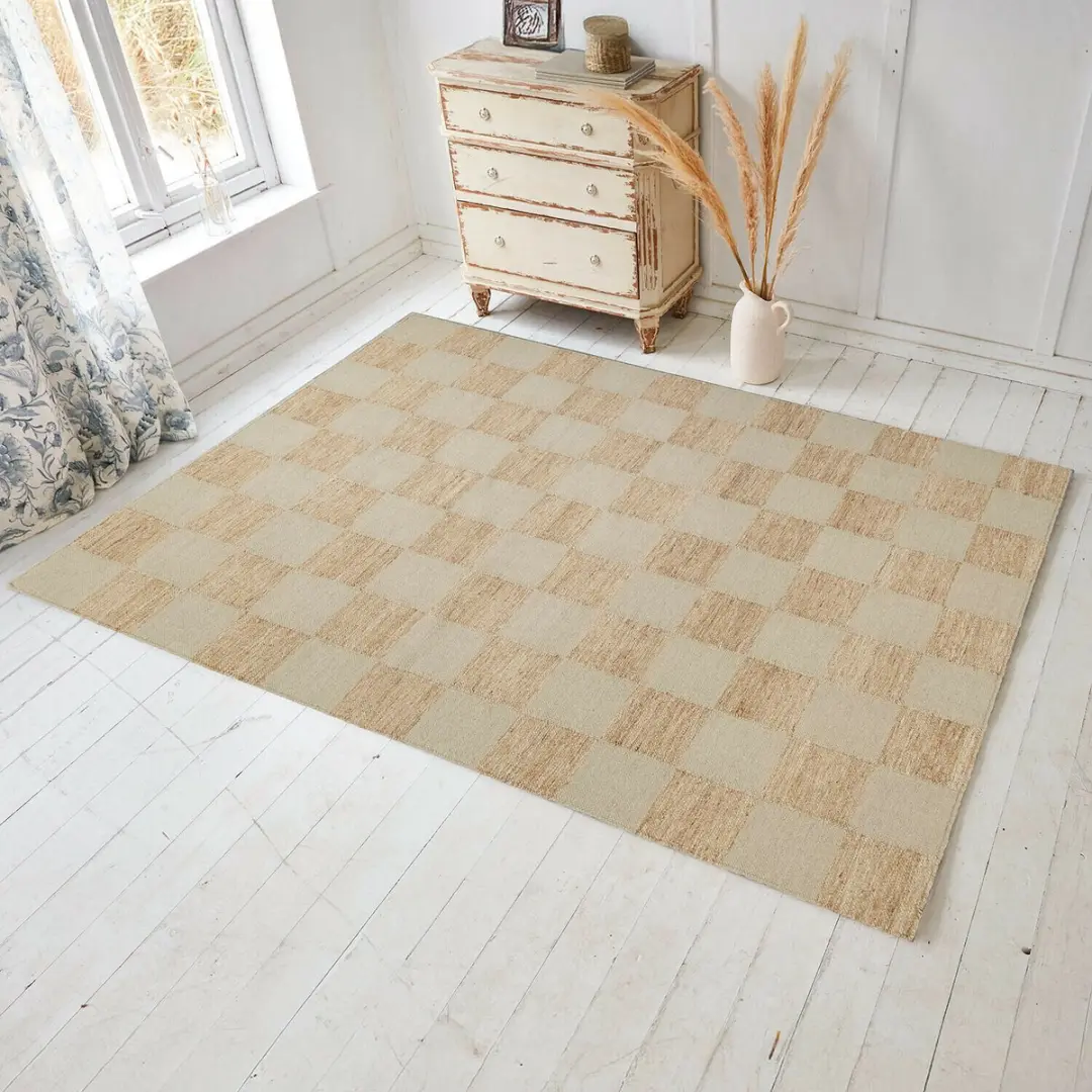 Loberon Nexari Vloerkleed - bruin/crème - afbeelding 6 van 6