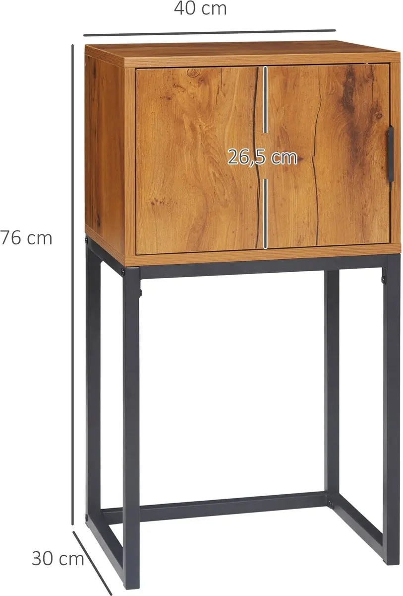 HOMCOM Consoletafel Industrieel - 40x30x60cm - afbeelding 5 van 6