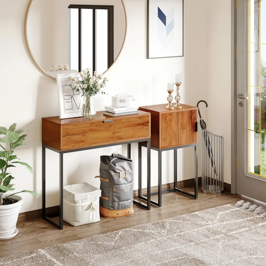 HOMCOM Consoletafel Industrieel - 40x30x60cm - afbeelding 2 van 6