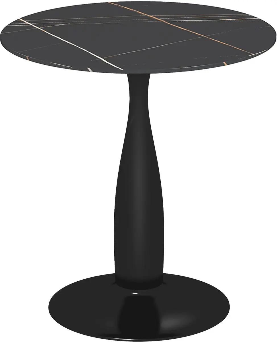 HOMCOM-Esstisch-MDF, Stahl-70L x 70B x 74H cm-Schwarz