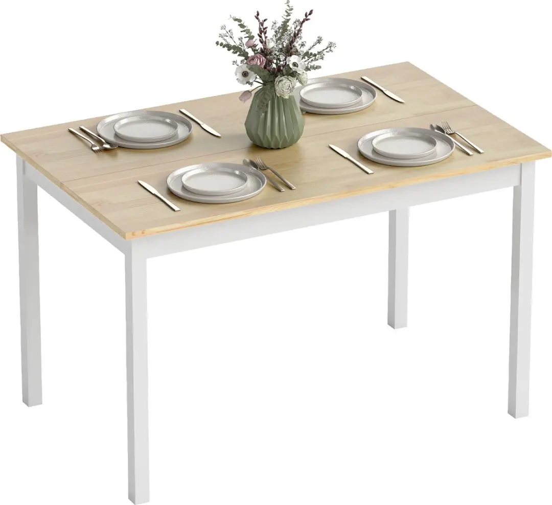 HOMCOM Dining Table-Kiefernholz-120L x 75B x 75H cm-Naturholz