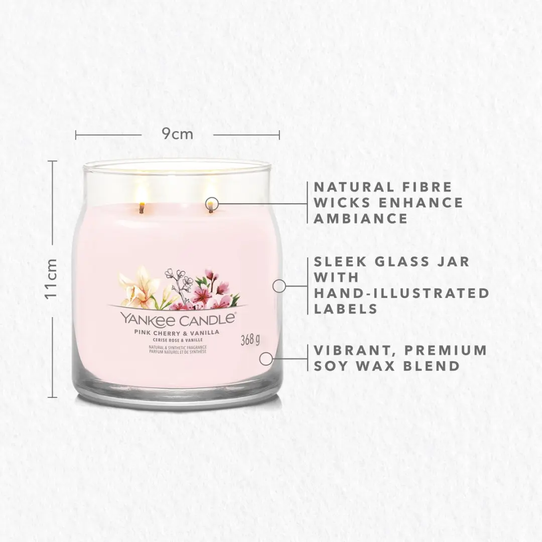 Yankee Candle Pink Cherry & Vanilla Geurkaars Medium - 368g - afbeelding 5 van 6