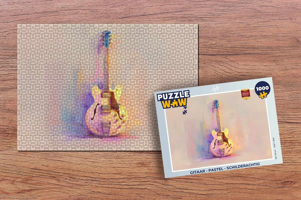 PuzzleWow Legpuzzel Gitaar Pastel 1000 Stuks