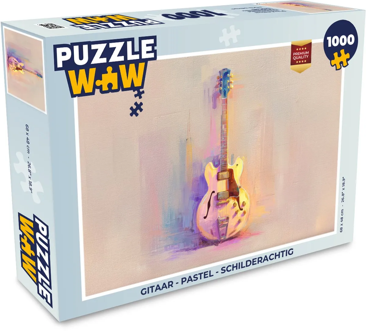 PuzzleWow Legpuzzel Gitaar Pastel 1000 Stuks