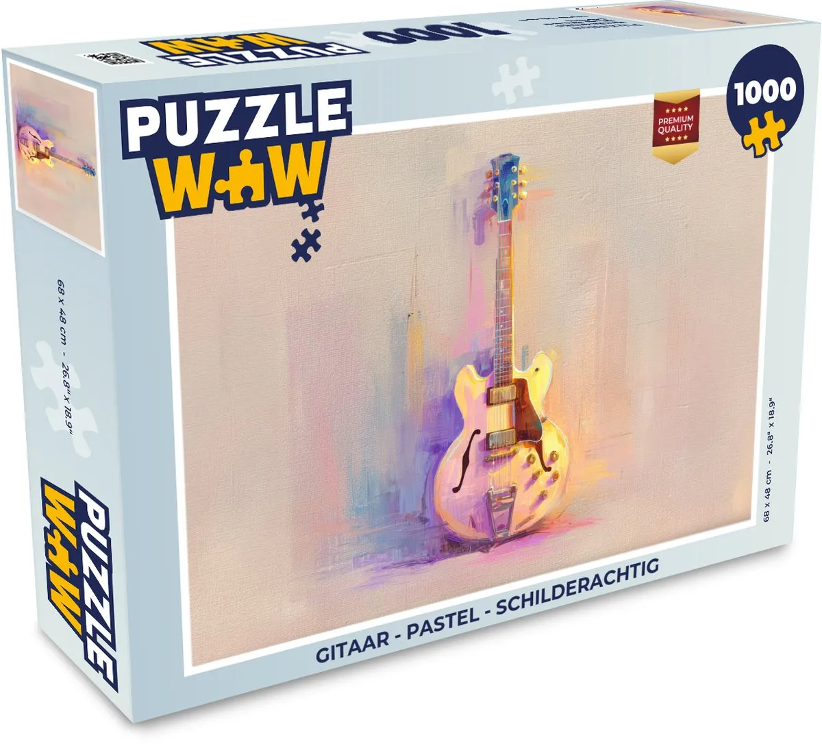 PuzzleWow Legpuzzel Gitaar Pastel 1000 Stuks