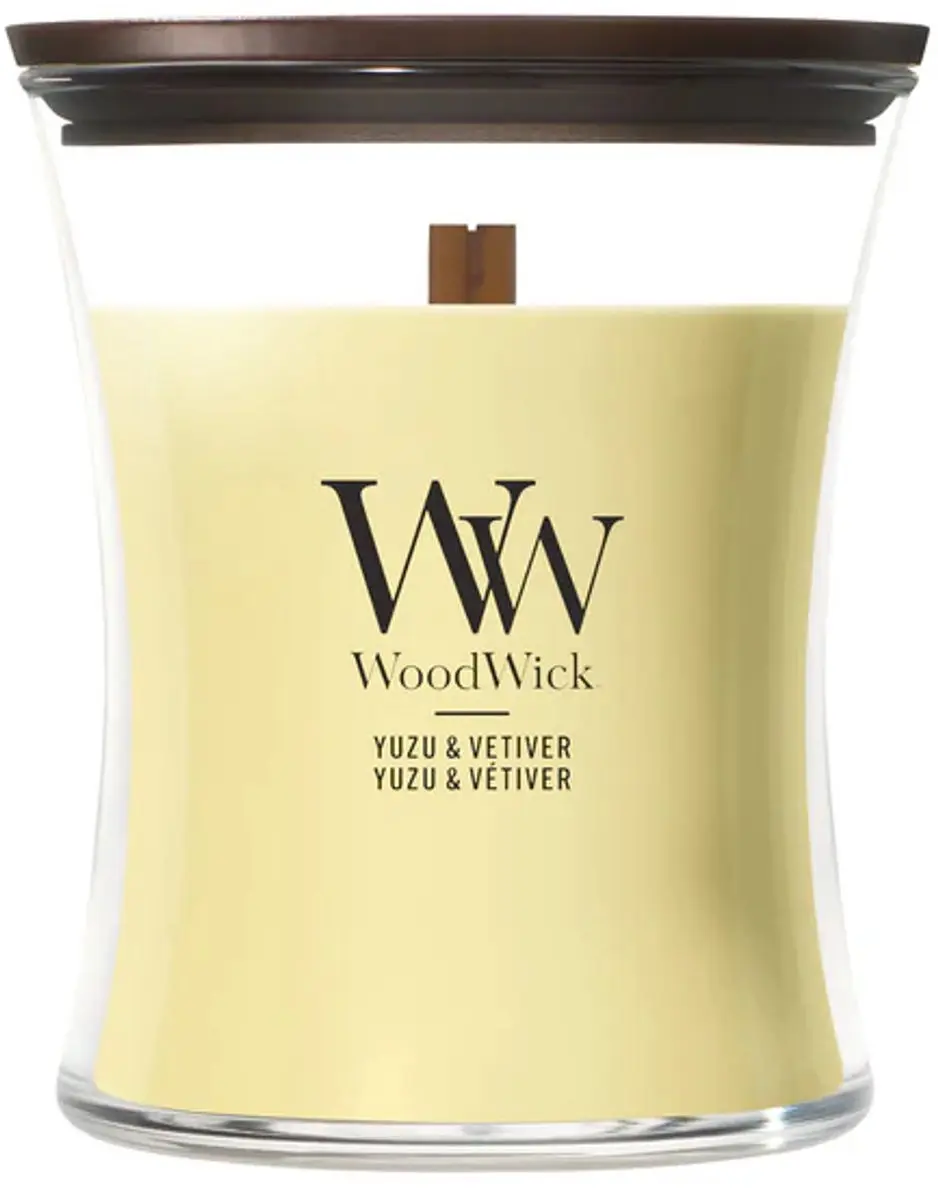 WoodWick Hourglass Yuzu Vetiver Geurkaars