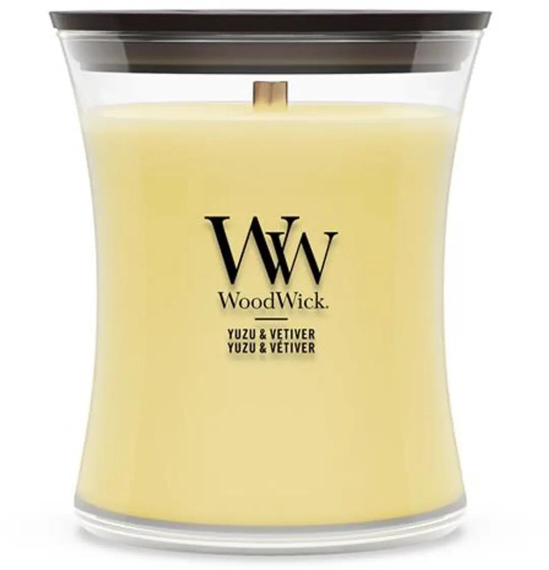 WoodWick Hourglass Yuzu Vetiver Geurkaars - 60 branduren - afbeelding 5 van 5