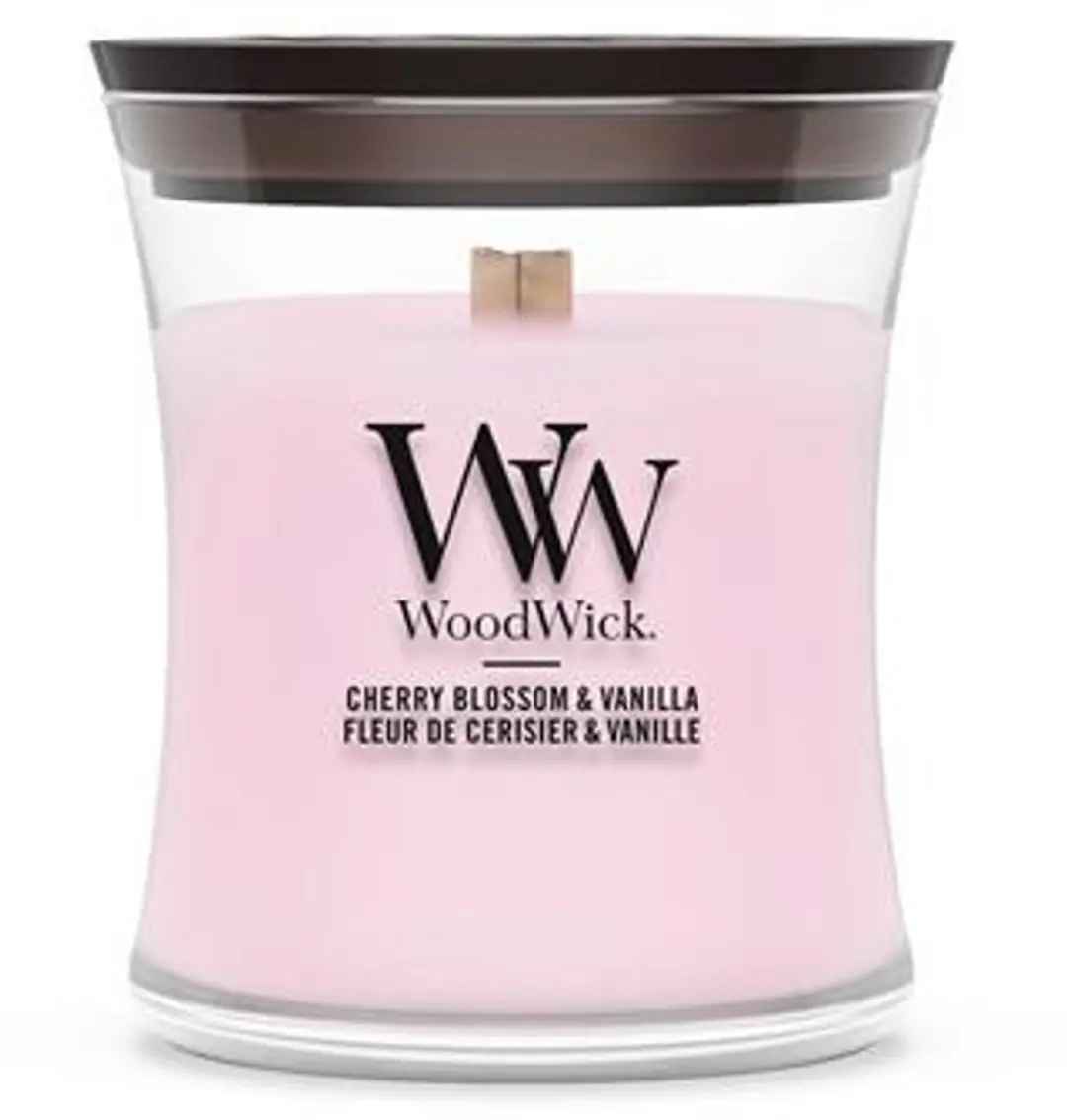 WoodWick Hourglass Cherry Blossom & Vanilla Mini Geurkaars - 85g - afbeelding 5 van 5