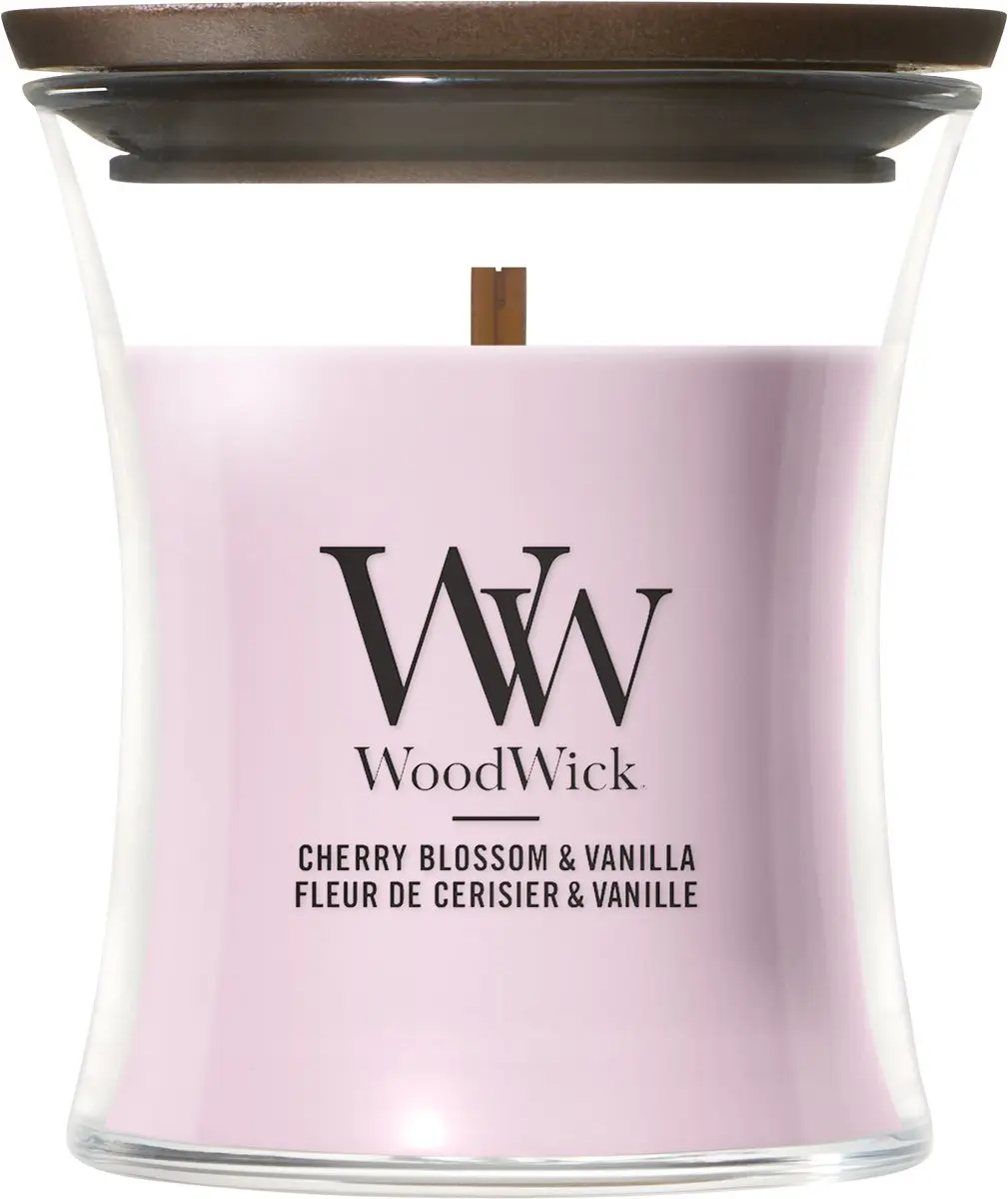 WoodWick Hourglass Cherry Blossom & Vanilla Mini Geurkaars