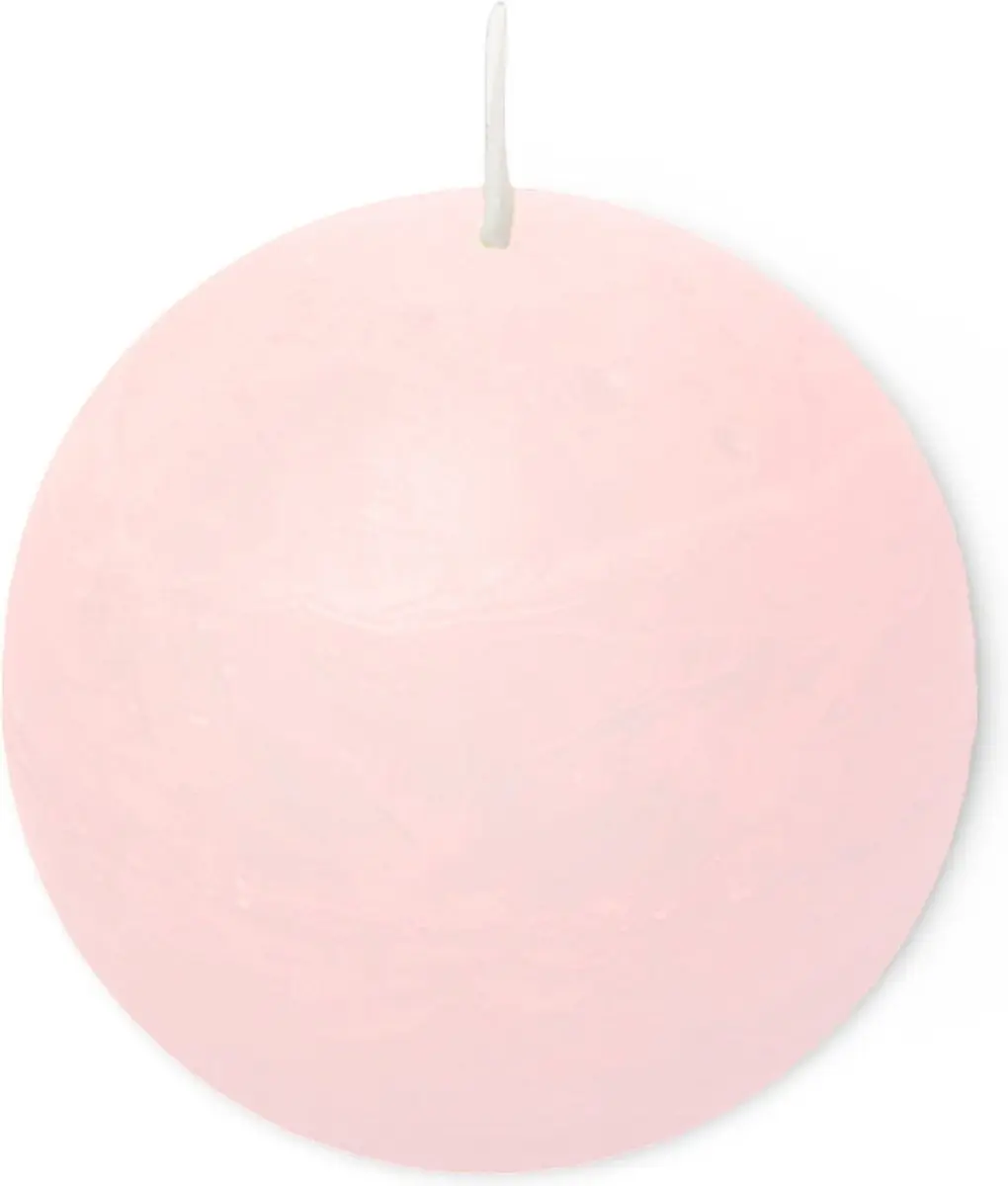 Spaas Rustiek Bol Kaars 80mm Lichtroze - afbeelding 2 van 2