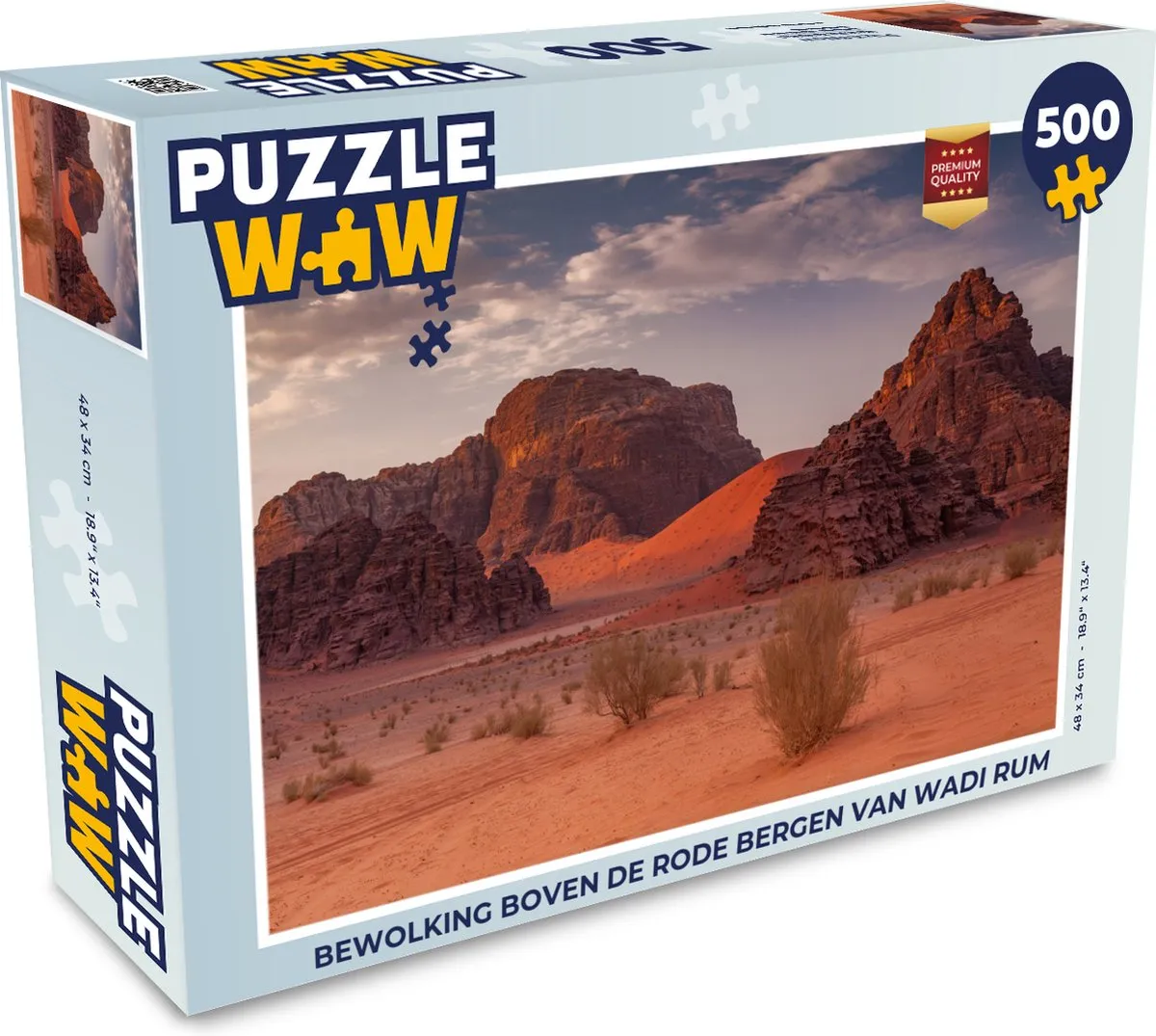 PuzzleWow Wadi Rum Rode Bergen Legpuzzel 500 Stuks - Multicolor
