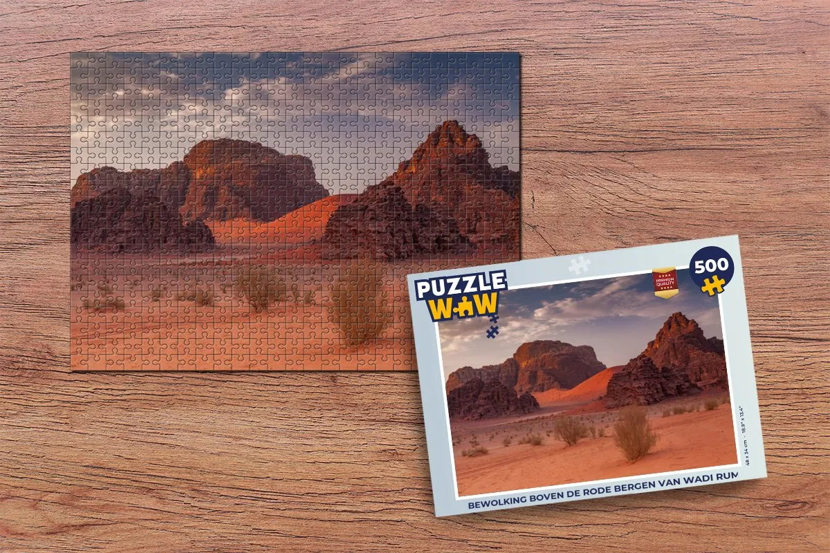 PuzzleWow Wadi Rum Rode Bergen Legpuzzel 500 Stuks - Multicolor