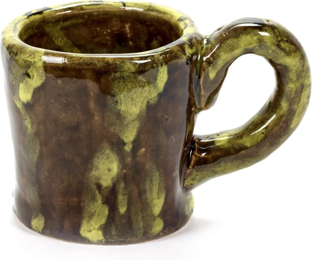 Serax Interieuraccessoires Beker-Kopje Bruin-Geel L 14 cm B 8.5 cm H 9,5 cm