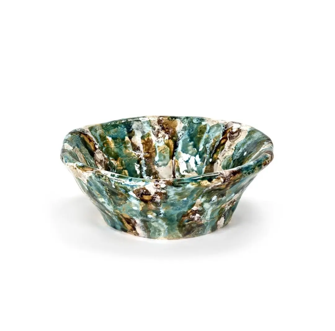 Serax Interieuraccessoires Kom Bruin-Groen-Turquoise L 31.5 cm B 31.5 cm H 12 cm