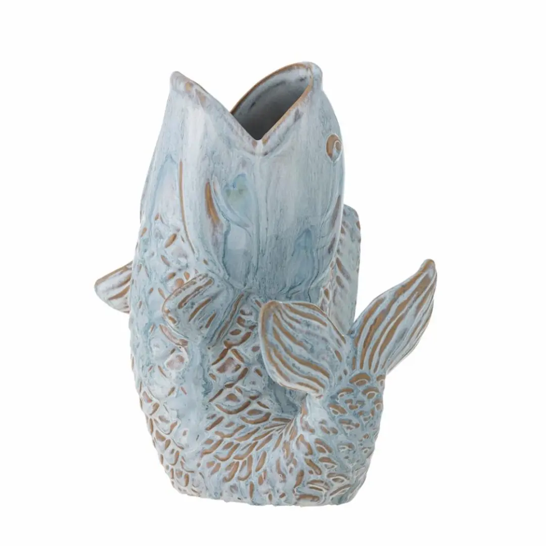 Bloomingville Hiro Vaas - 21cm - Blauw - afbeelding 3 van 6