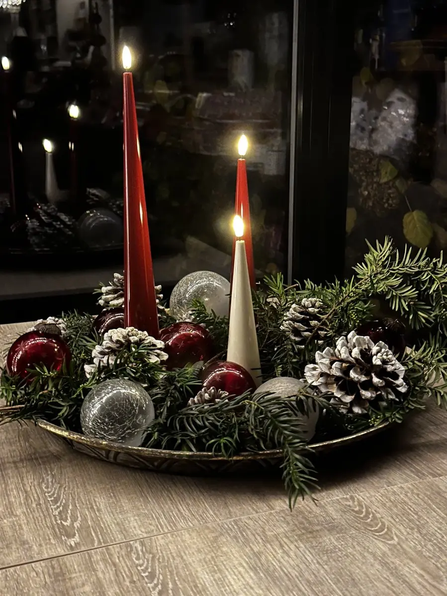 Deluxe Homeart LED Kegelkaarsen 5x38cm - Bordeaux - afbeelding 2 van 2