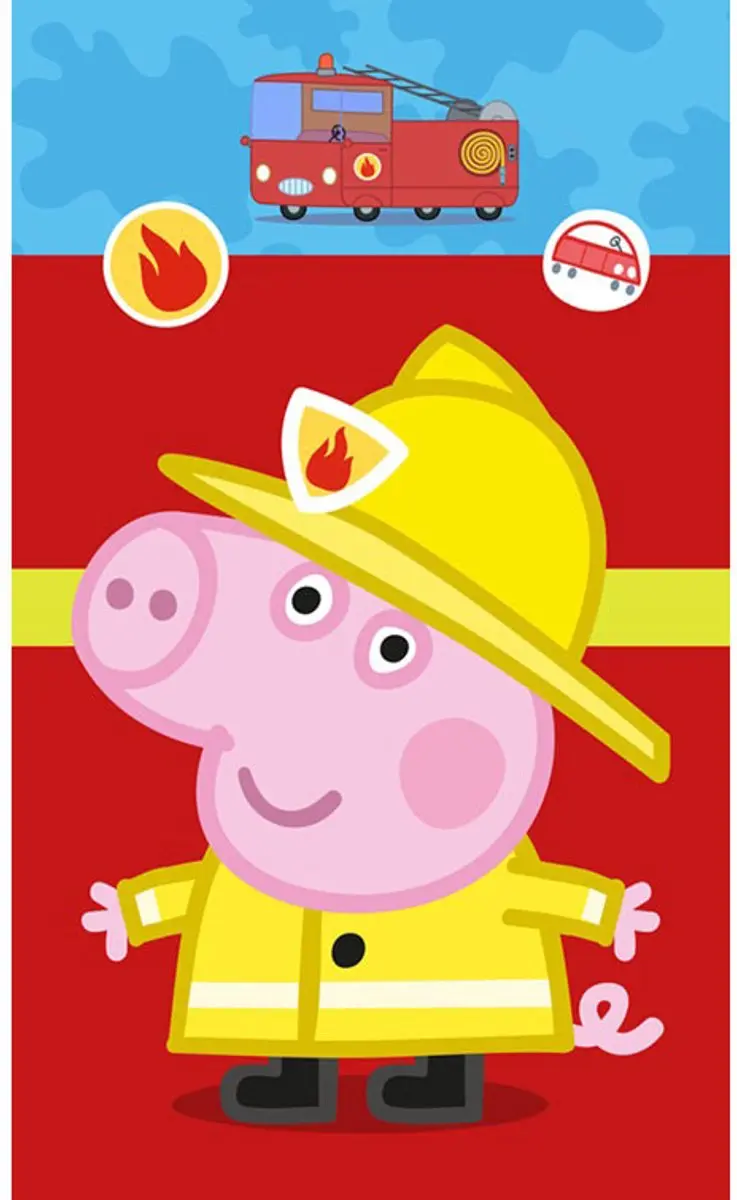 Peppa Pig Brandweerman handhanddoek, gezichtshanddoek, handdoek 30x50 cm