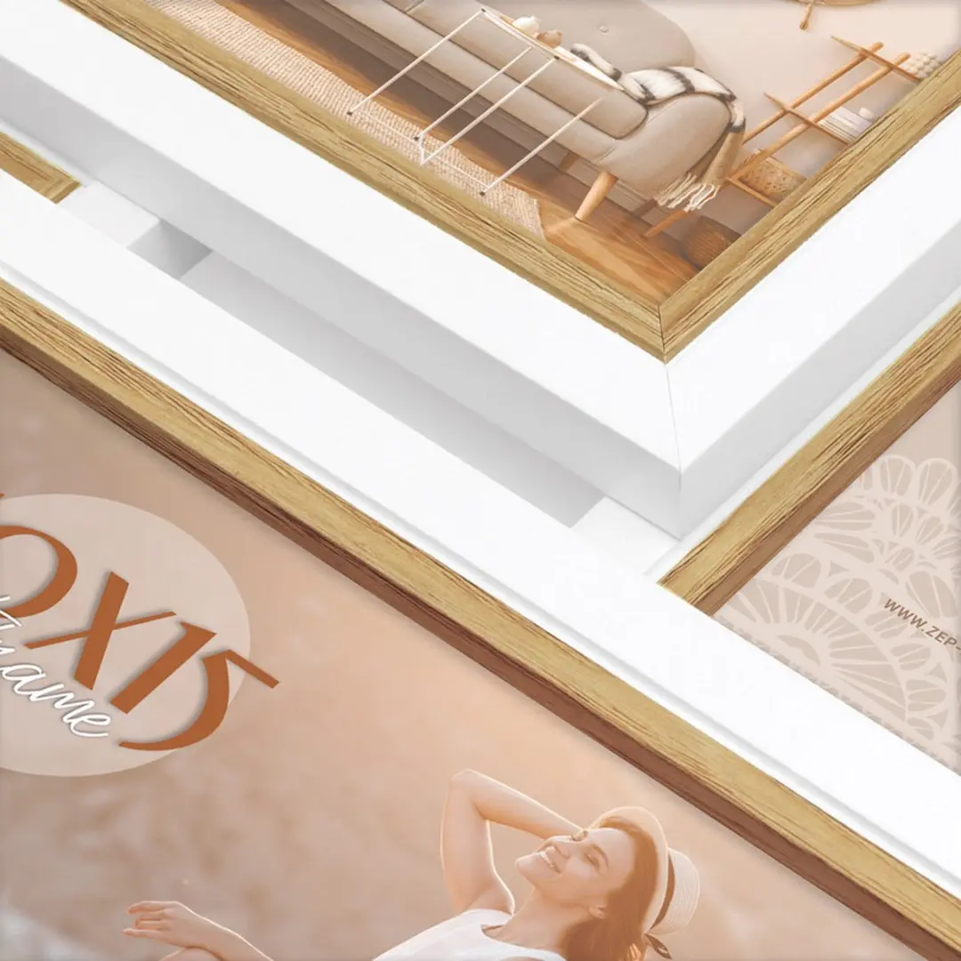 Zep Ayas 4Q Houten Fotolijst 4x10x15cm Wit/Bruin - afbeelding 3 van 3