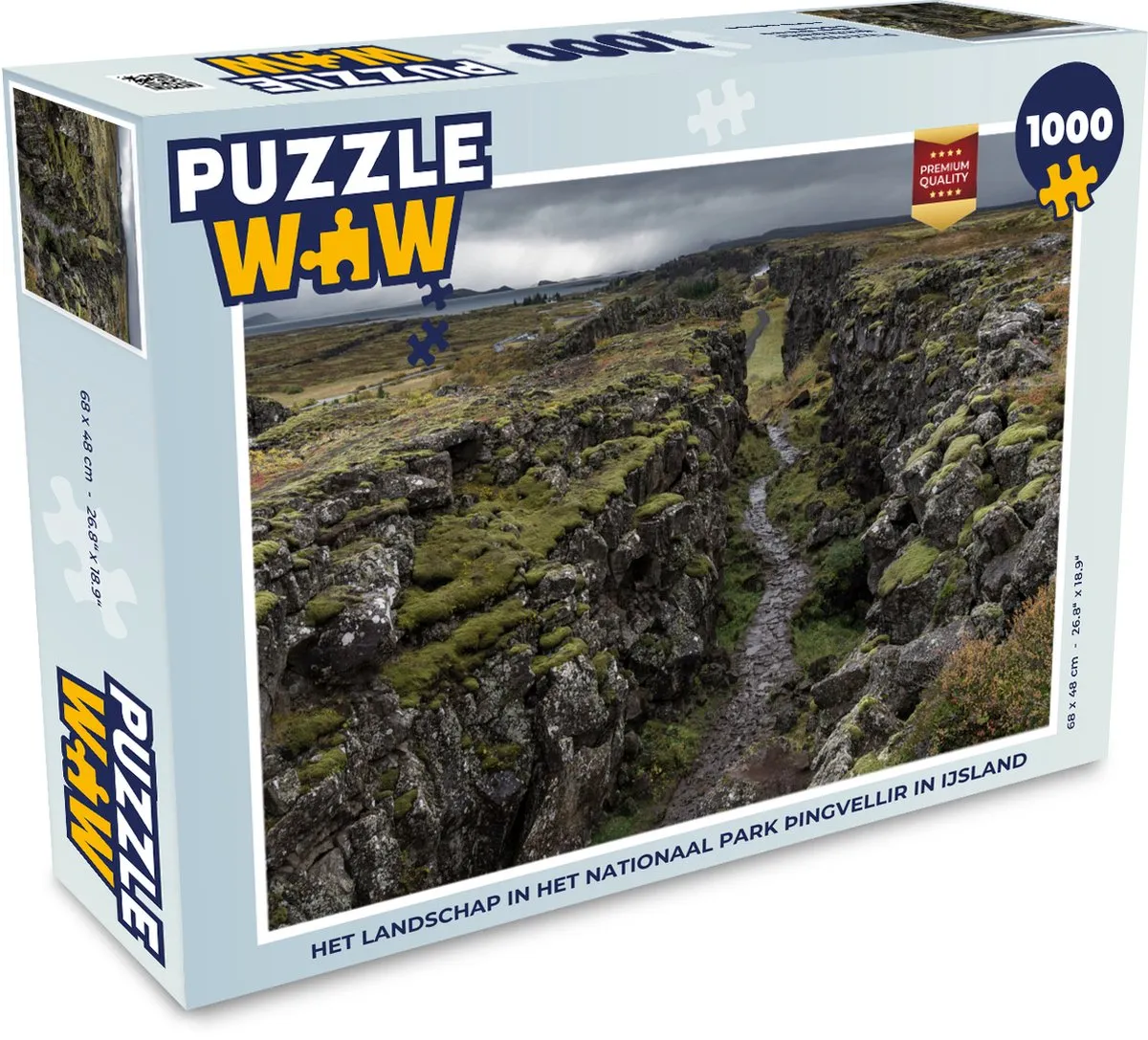 PuzzleWow Legpuzzel Þingvellir Nationaal Park 1000 Stuks - Multicolor