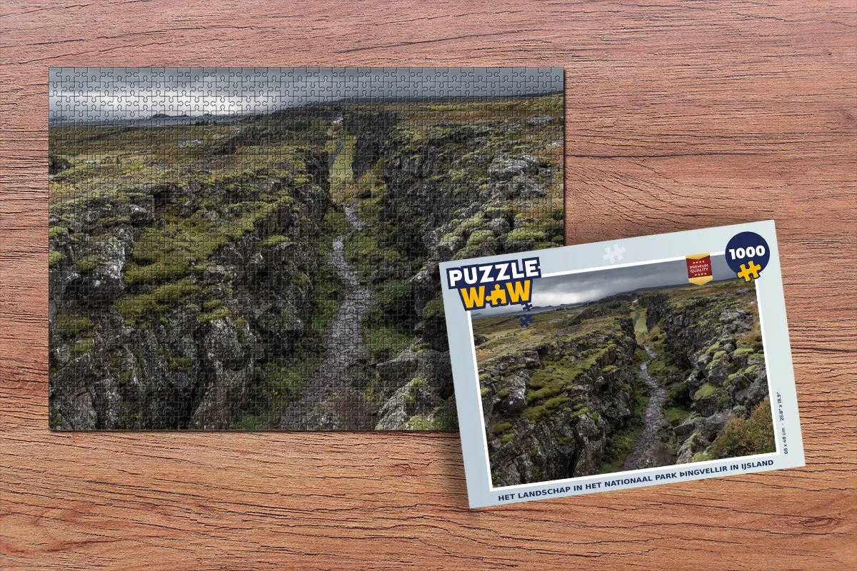 PuzzleWow Legpuzzel Þingvellir Nationaal Park 1000 Stuks