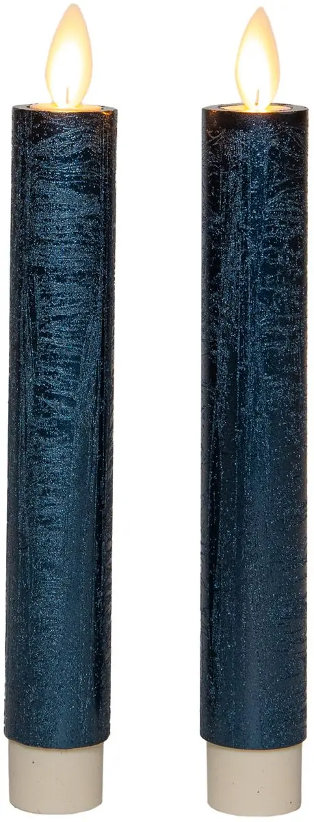 Anna's Collection LED Dinerkaarsen 18cm Metallic Blauw