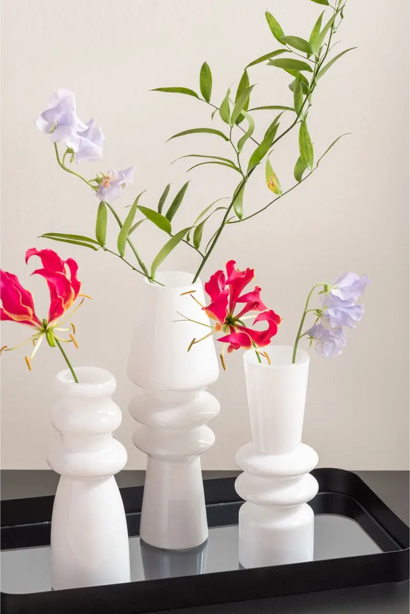 Present Time Sparkle Cone Vaas - Wit Ø9cm - afbeelding 3 van 6