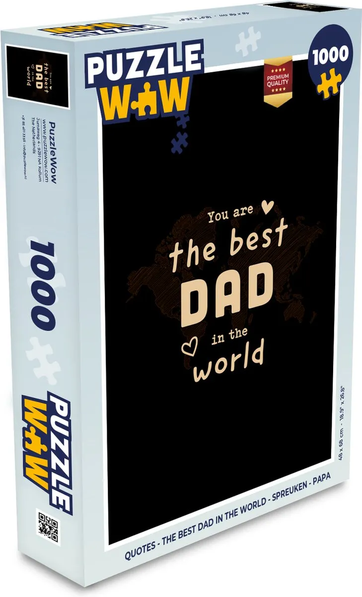 PuzzleWow Quotes The Best Dad In The World Legpuzzel 1000 Stuks