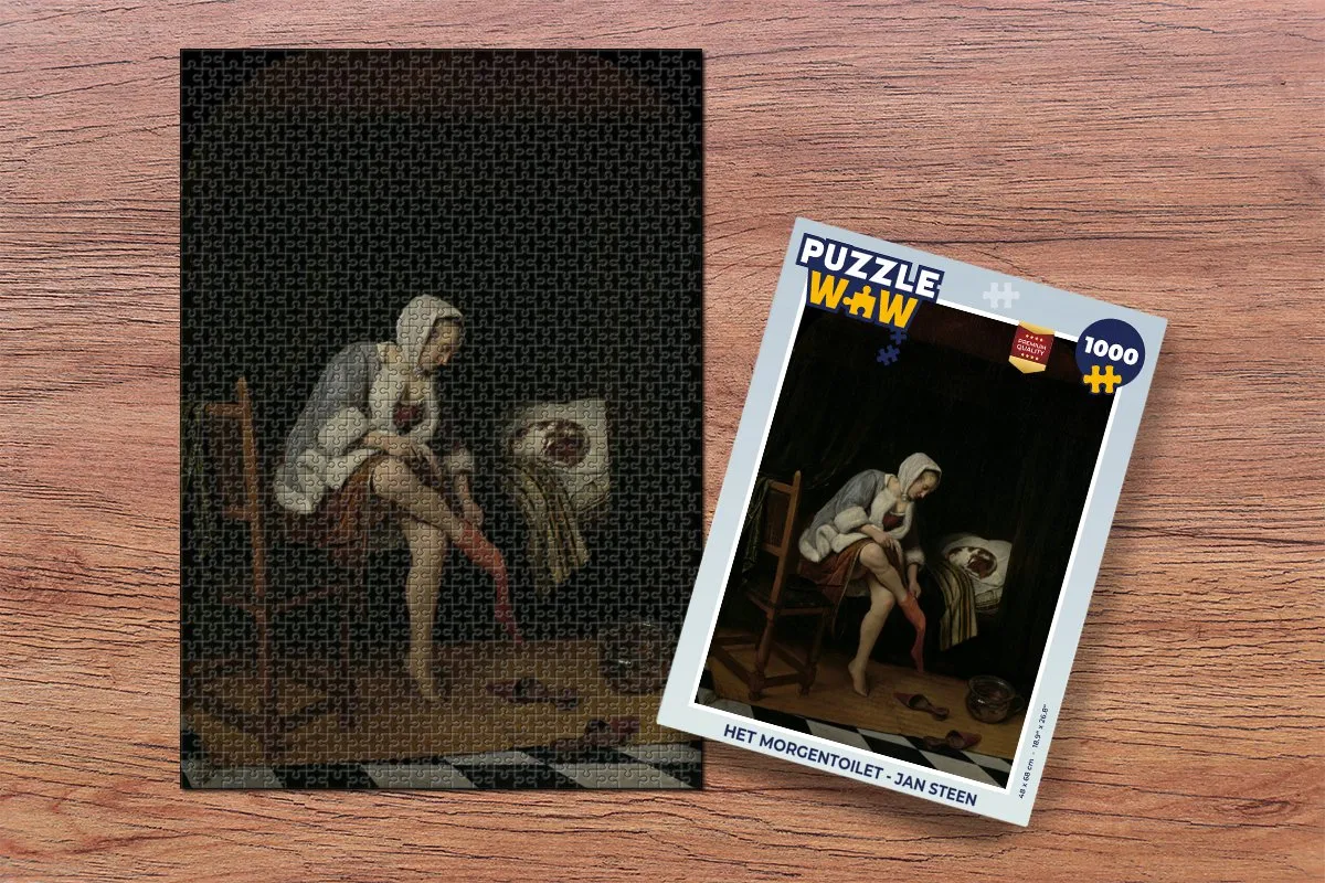 PuzzleWow Het Morgentoilet Jan Steen Legpuzzel 1000 Stuks - Multicolor
