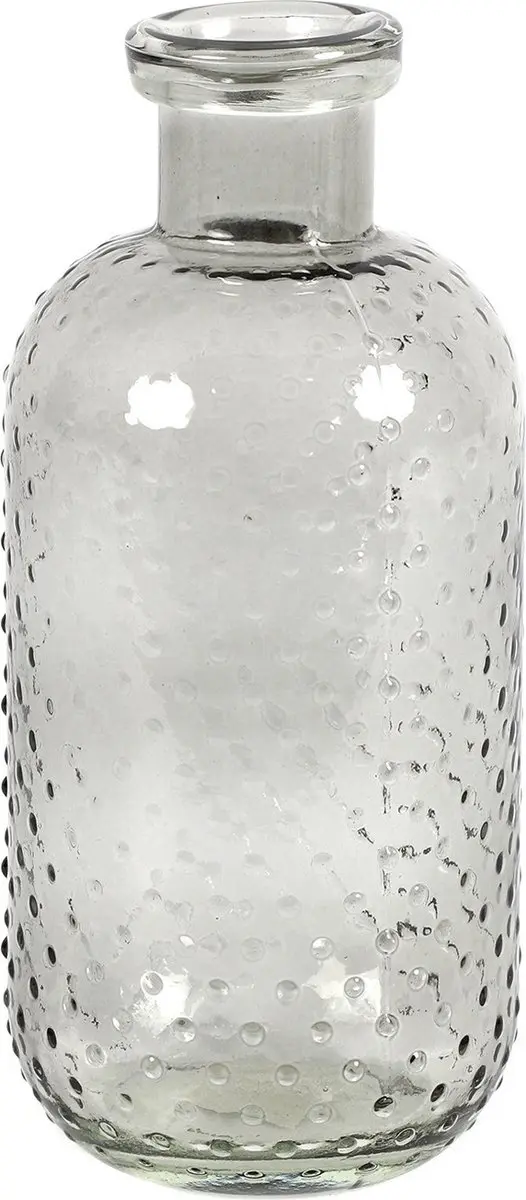Countryfield Bloemenvaas Cactus Dots - grijs transparant - glas - 11 x 24 cm