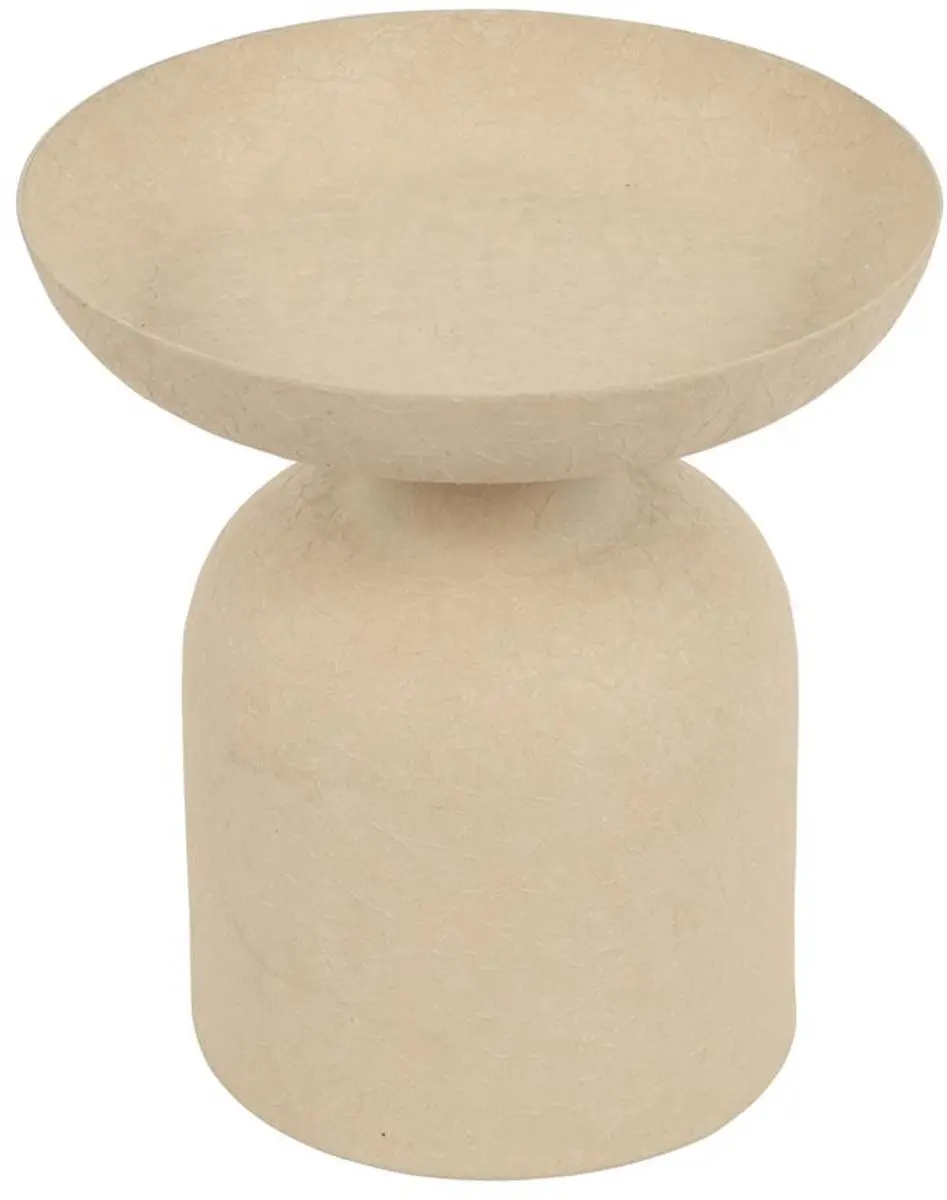 Kandelaar op voet beige 10x10x11cm