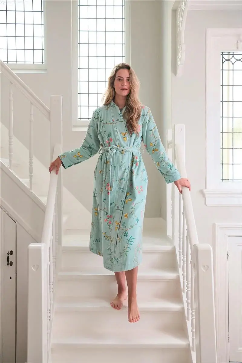 Pip Studio Les Fleurs Badjas Blauw XXL - afbeelding 4 van 6