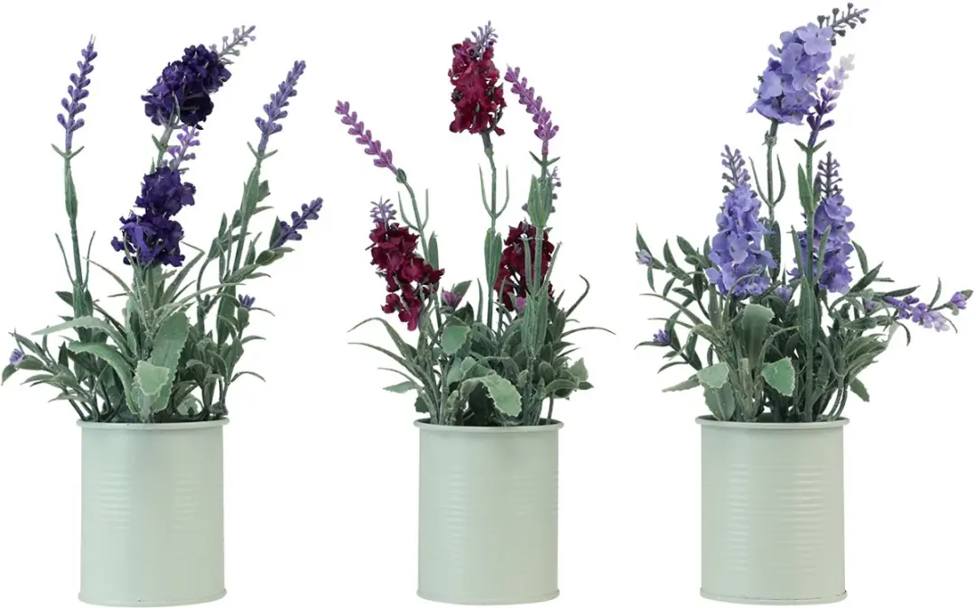 Lavendel in Pot Kunst Paars Roze Licht Paars H26cm 3st