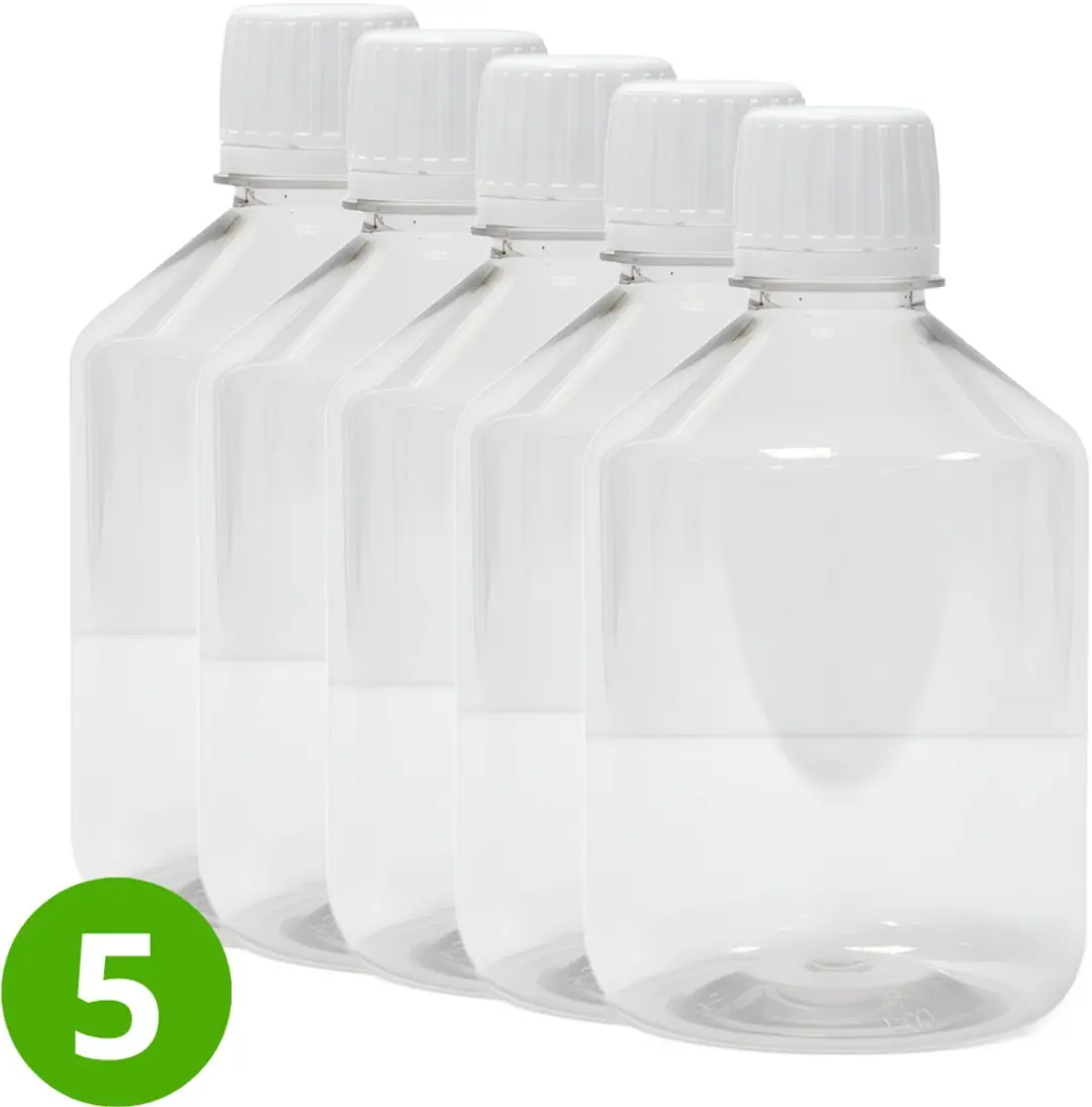 5x Lege Plastic Fles 500ml PET Glashelder Transparant
