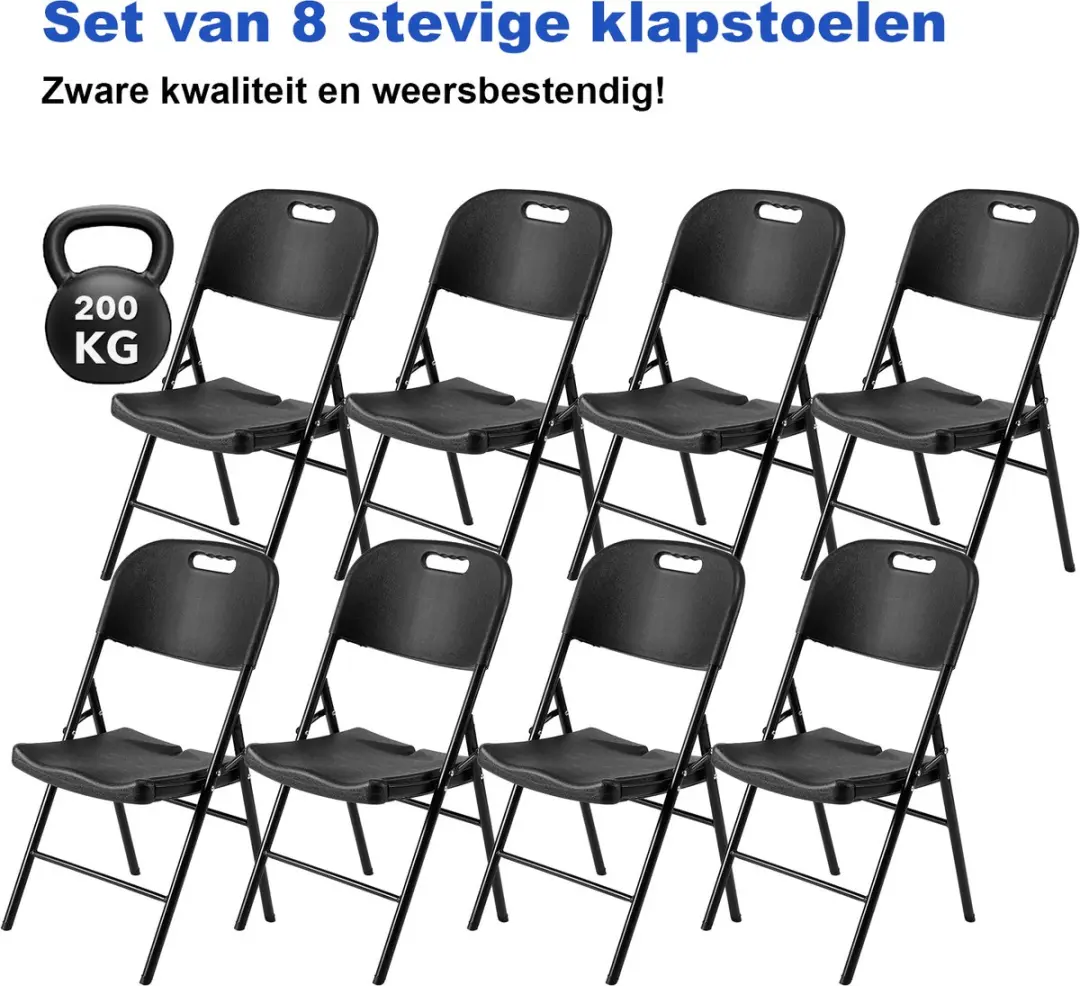 Bardi 8 Delige Klapstoelenset