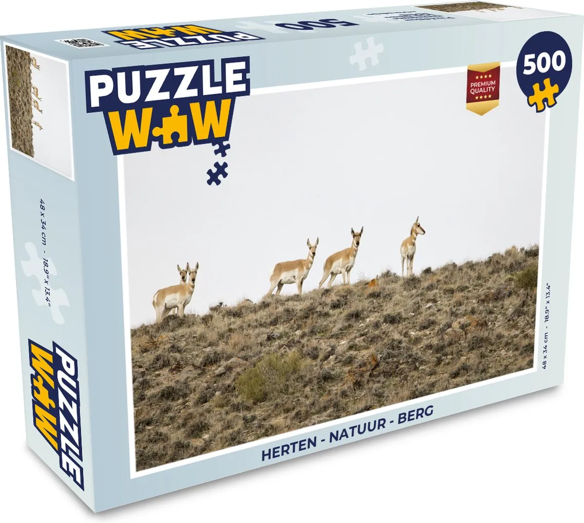 PuzzleWow Herten Natuur Berg Legpuzzel 500 Stuks