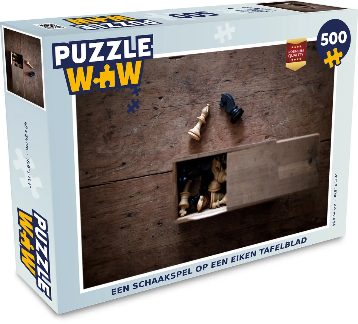 PuzzleWow Schaakspel Legpuzzel 500 Stuks Multicolor