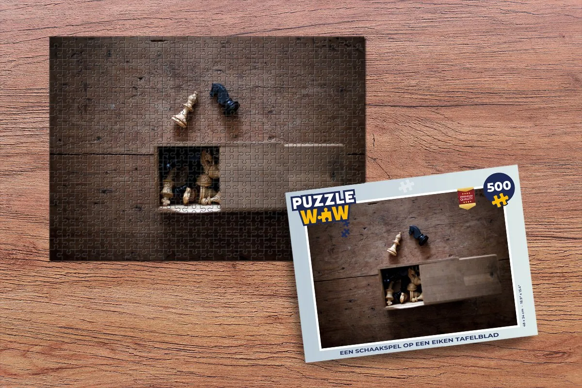 PuzzleWow Schaakspel Legpuzzel 500 Stuks Multicolor