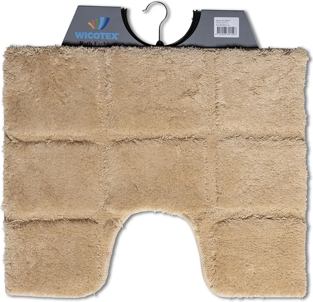 Wicotex Toiletmat Ruit Taupe 50x60cm