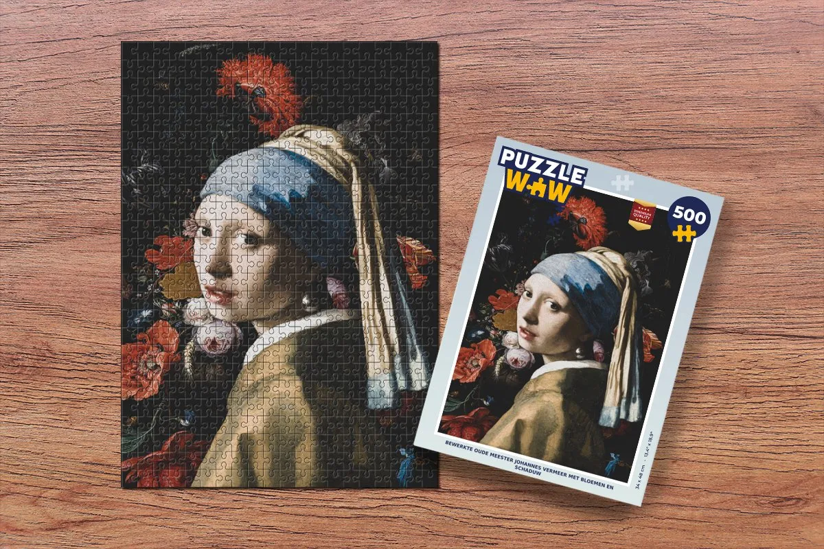 PuzzleWow Meisje met de parel Legpuzzel 500 Stuks - Multicolor