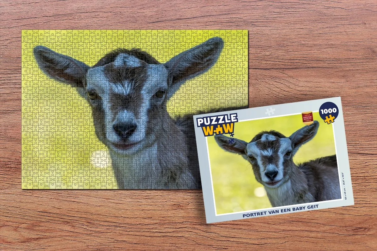 PuzzleWow Geit & Lam Portret Legpuzzel 1000 Stuks