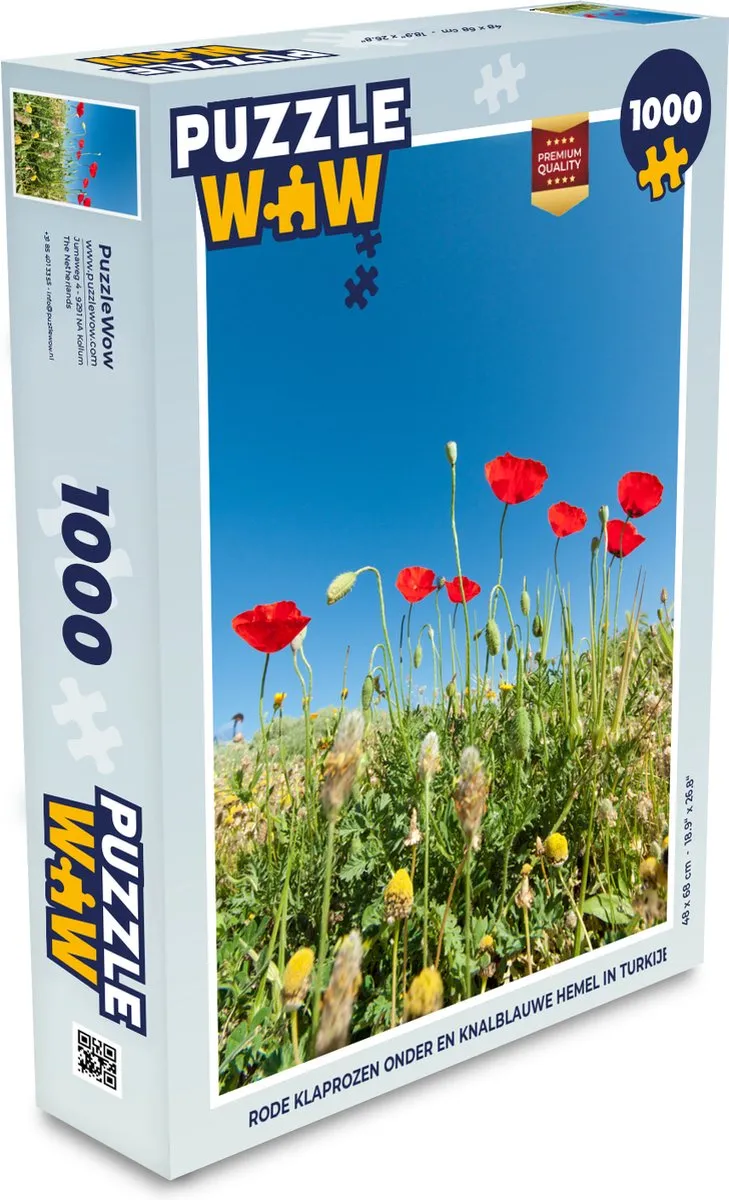 PuzzleWow Legpuzzel Rode Klaprozen Turkije 1000 Stuks