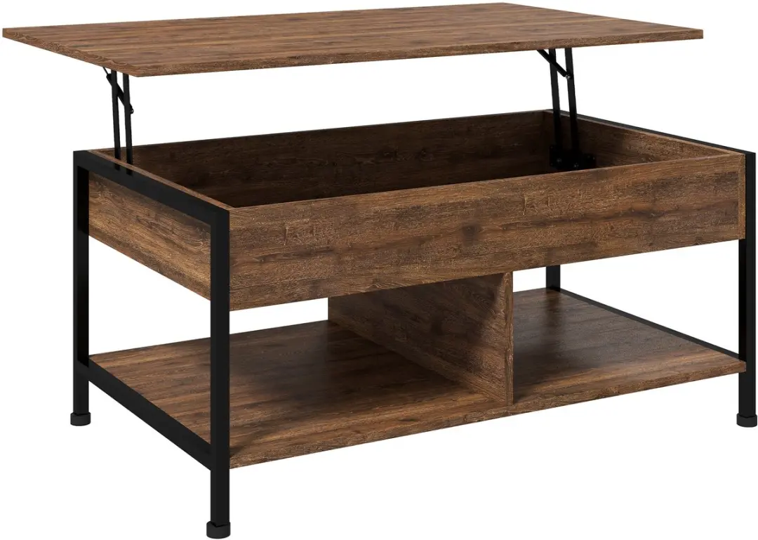 HOMCOM-Salontafel-MDF-100x60x46cm-Rustiek Bruin
