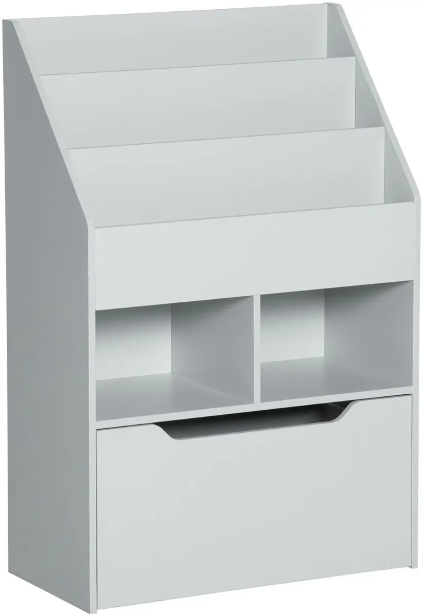 HOMCOM-Kinderboekenkast-60x29.9x90cm-MDF-Grijs