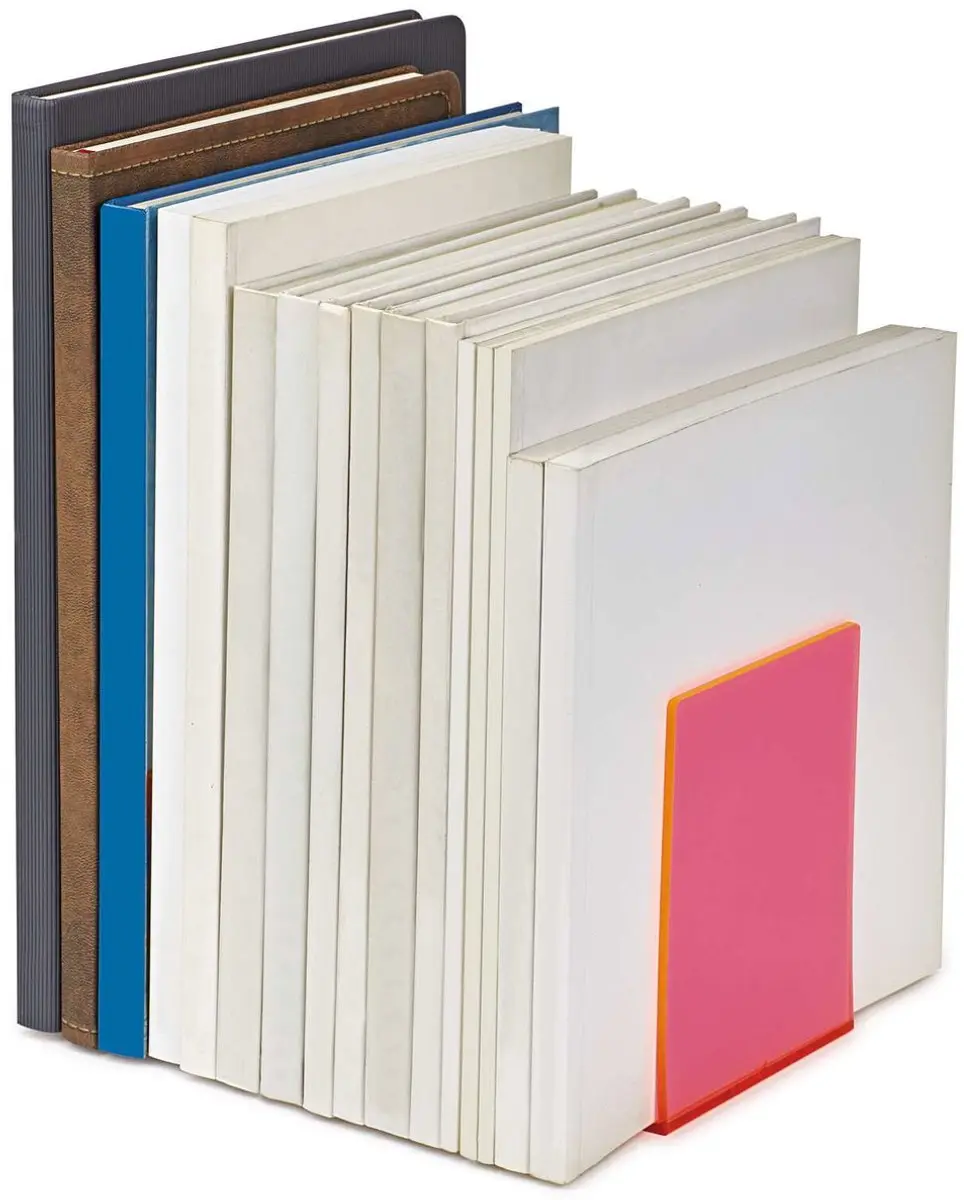 MAUL Boekensteunen Acryl 13cm Transparant Roze - 2 Stuks - afbeelding 5 van 6