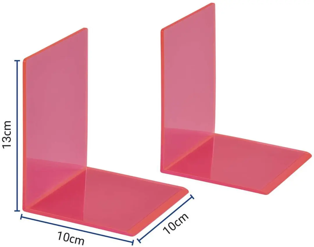 MAUL Boekensteunen Acryl 13cm Transparant Roze - 2 Stuks - afbeelding 2 van 6