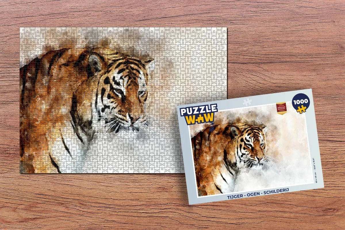 PuzzleWow Tijger - Ogen Legpuzzel 1000 Stuks - Multicolor