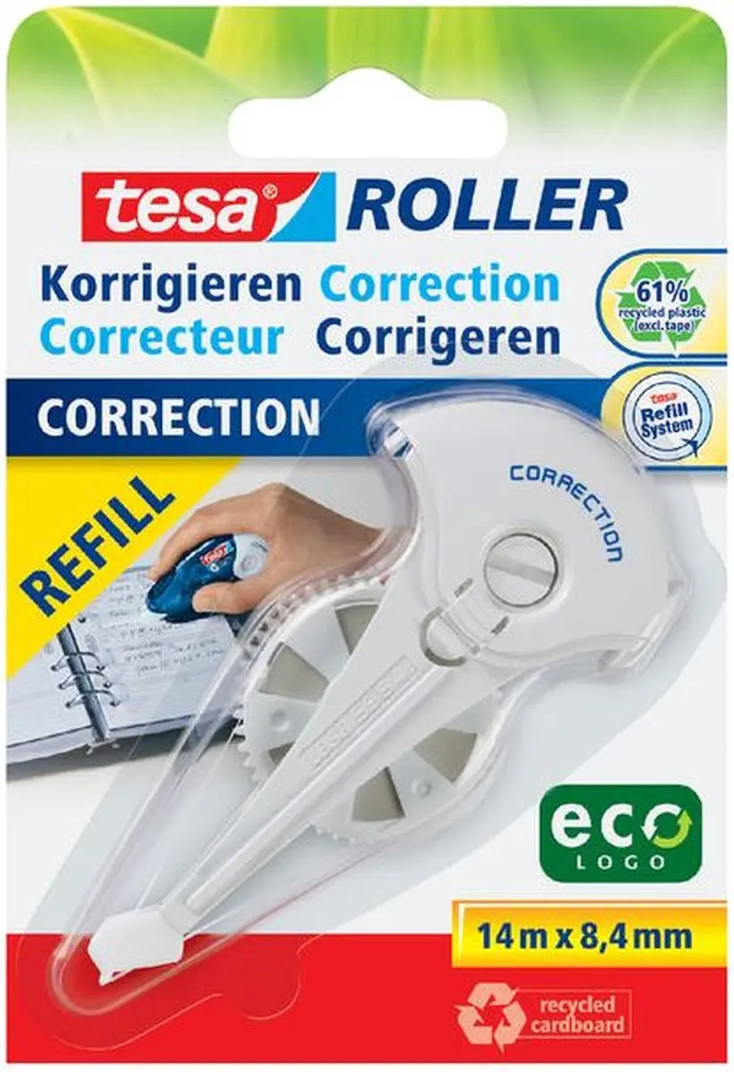 Correctietape navulling tesa eco 8.4mm blister