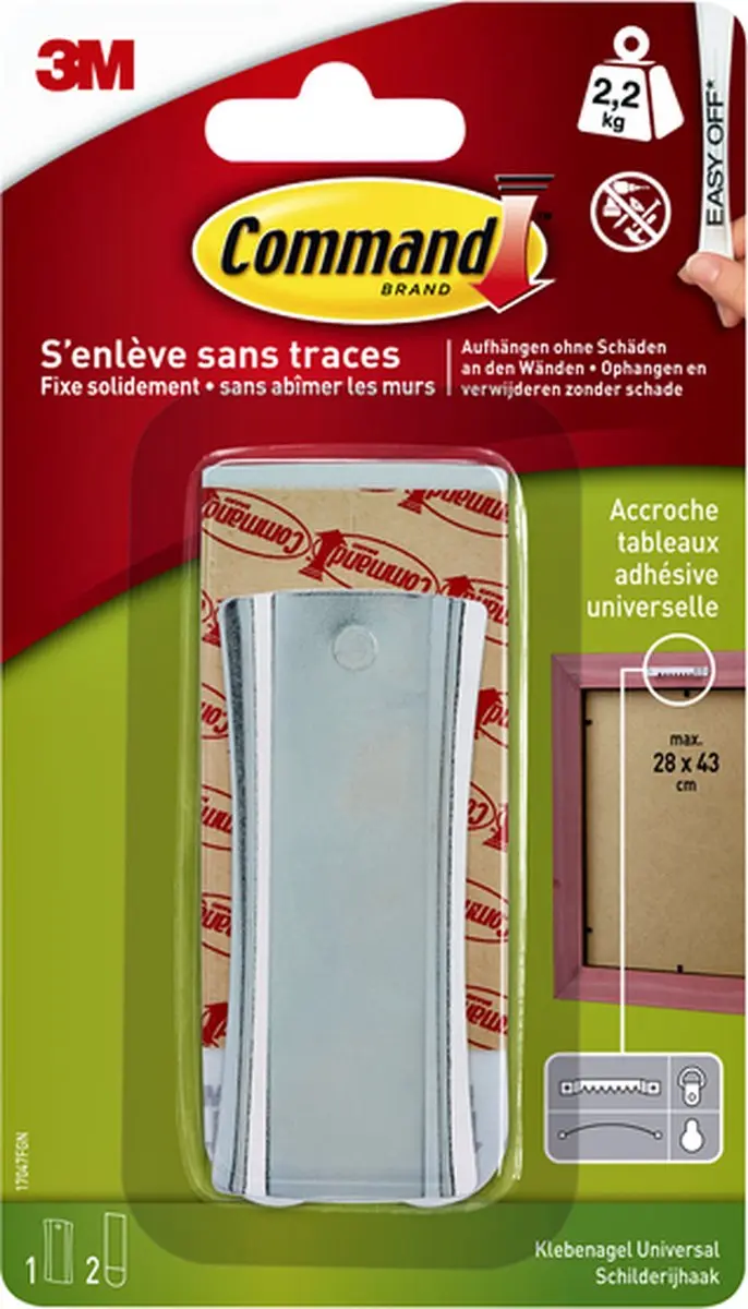3M Command Schilderijhaak Metaal 17047C - 2,2kg - afbeelding 4 van 6